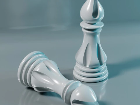 Elite Chess Pieces Set 3D Print Model