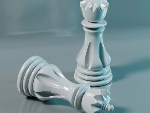 Elite Chess Pieces Set 3D Print Model