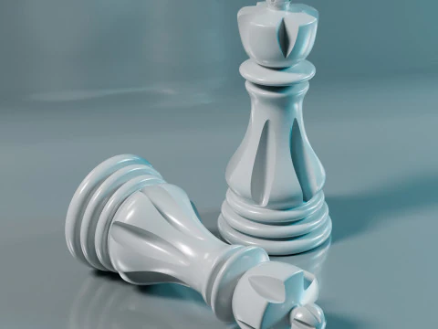 Elite Chess Pieces Set 3D Print Model