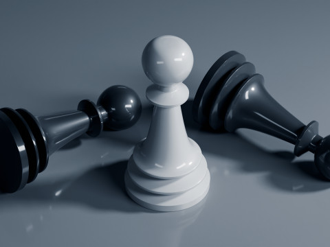 Benzersiz Satranç Taşları Seti 3D Baskı Modeli