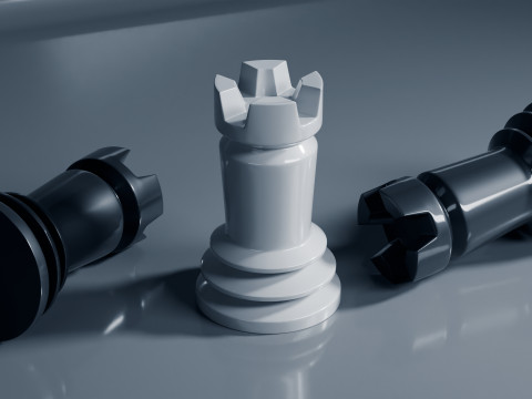 Benzersiz Satranç Taşları Seti 3D Baskı Modeli