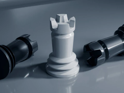 Unique Chess Pieces Set 3D Print Model