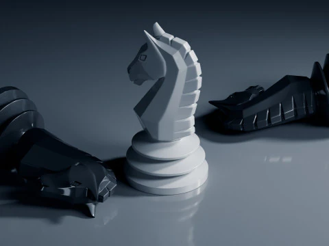 Unique Chess Pieces Set 3D Print Model