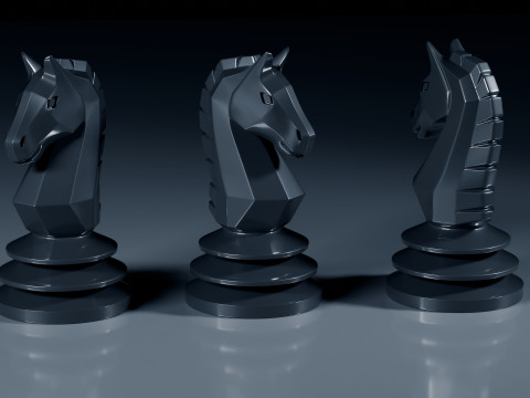 Benzersiz Satranç Taşları Seti 3D Baskı Modeli