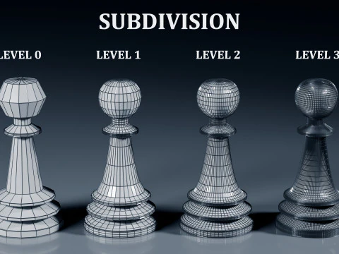 Unique Chess Pieces Set 3D Print Model
