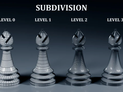 Unique Chess Pieces Set 3D Print Model