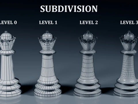 Unique Chess Pieces Set 3D Print Model
