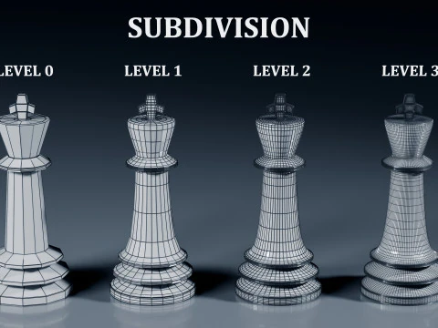 Unique Chess Pieces Set 3D Print Model