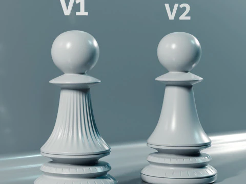 Dragons Knight Chess Pieces Set 3D Print Model