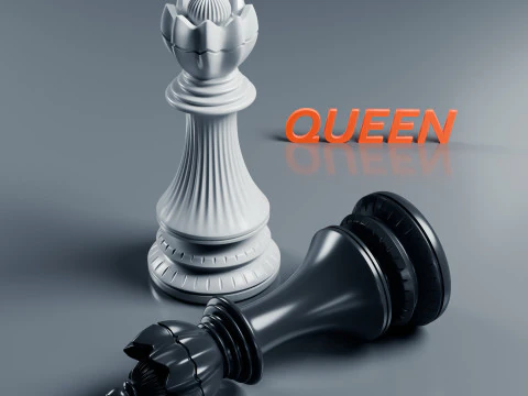 Dragons Knight Chess Pieces Set 3D Print Model
