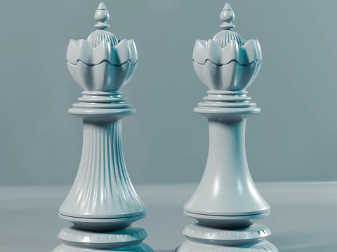 Dragons Knight Chess Pieces Set 3D Print Model