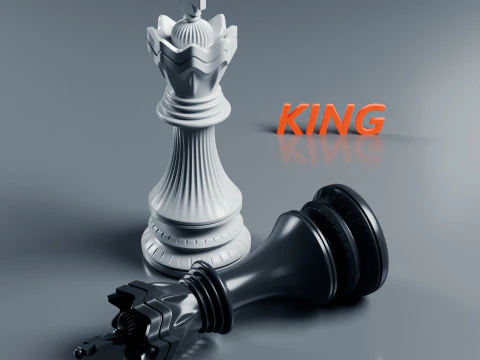 Dragons Knight Chess Pieces Set 3D Print Model