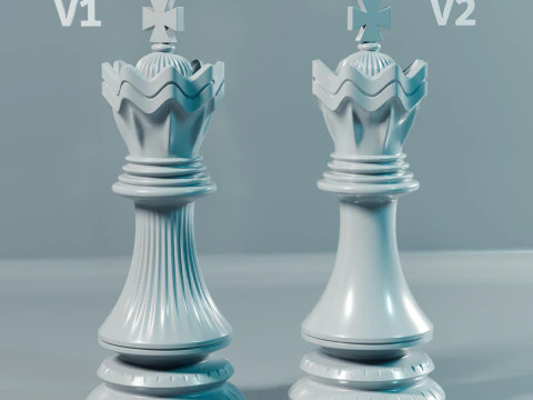 Dragons Knight Chess Pieces Set 3D Print Model