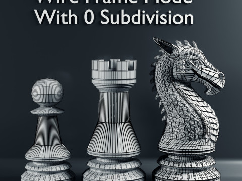 Dragons Knight Schachfiguren-Set 3D Druckmodell