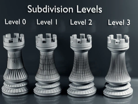 Dragons Knight Chess Pieces Set 3D Print Model