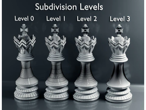 Dragons Knight Chess Pieces Set 3D Print Model
