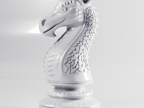 Dragons Knight Schachfiguren-Set 3D Druckmodell