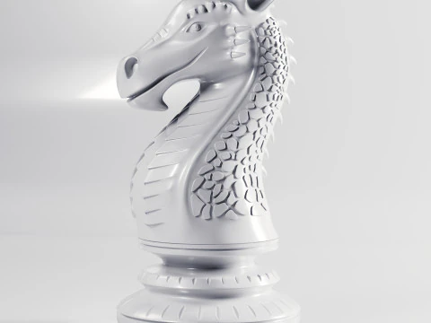 Dragons Knight Chess Pieces Set 3D Print Model
