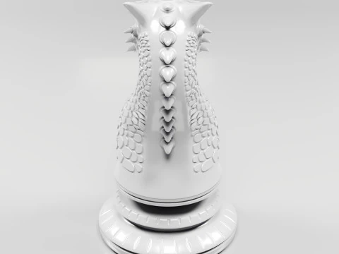 Dragons Knight Chess Pieces Set 3D Print Model