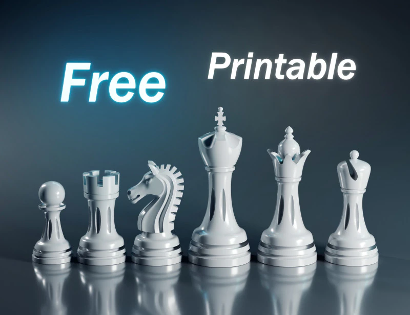 Бесплатный набор шахматных фигур 3D Принт Модель .c4d .max .obj .3ds .fbx .stl .blend 