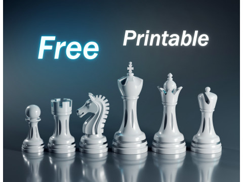 Juego de piezas de ajedrez gratis Modelo de impresión 3D
