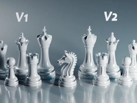 Бесплатный набор шахматных фигур 3D Принт Модель