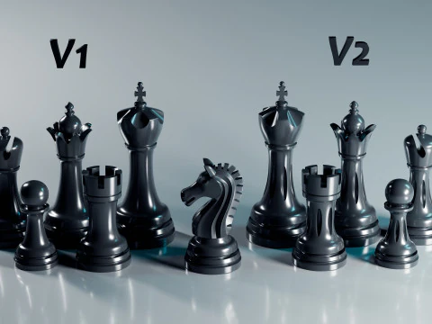 Бесплатный набор шахматных фигур 3D Принт Модель