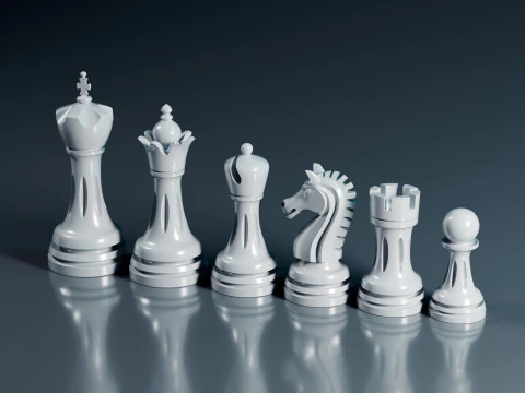 Бесплатный набор шахматных фигур 3D Принт Модель