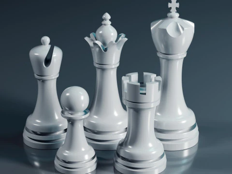 Бесплатный набор шахматных фигур 3D Принт Модель