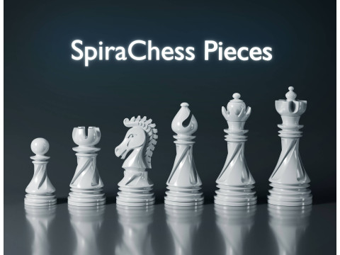 Conjunto de peças SpiraChess Modelo de Impressão 3D