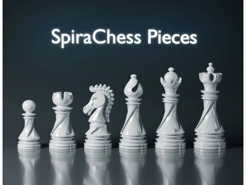 Conjunto de peças SpiraChess Modelo de Impressão 3D