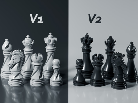 SpiraChess Pieces Set 3D Print Model