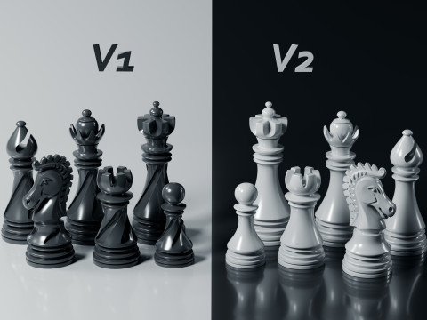 SpiraChess Pieces Set 3D Print Model