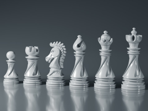 SpiraChess Pieces Set 3D Print Model