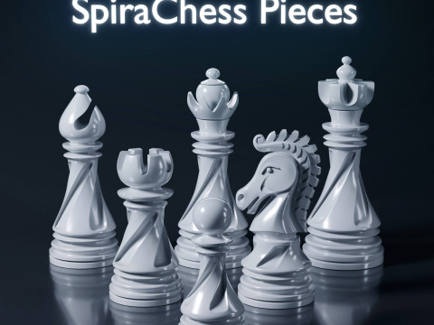 SpiraChess Pieces Set 3D Print Model