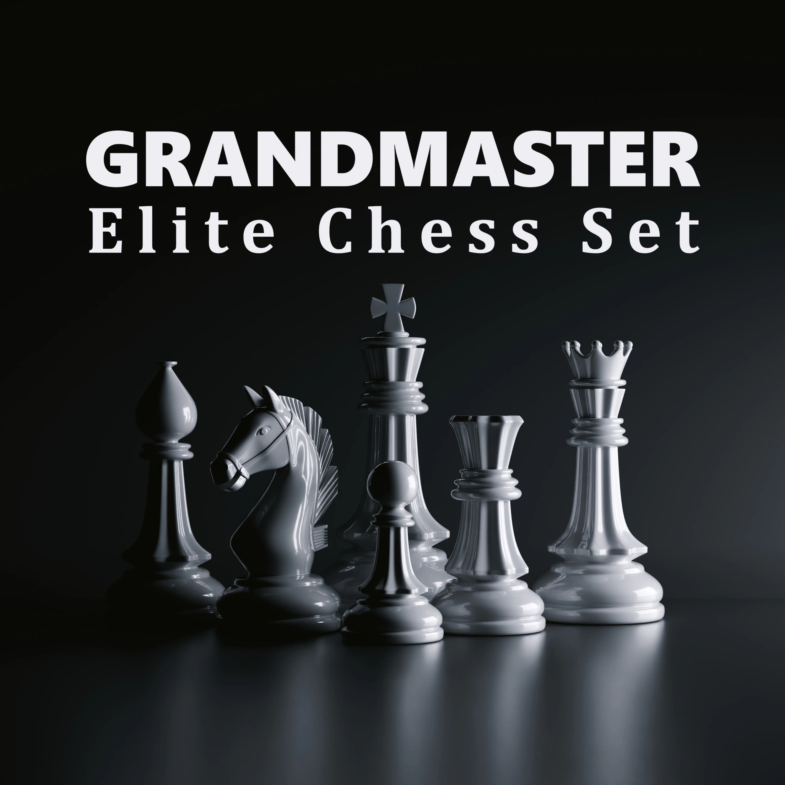 Grandmaster Elite Chess Pieces Set 3D Print Model .c4d .max .obj .3ds .fbx .stl .blend 