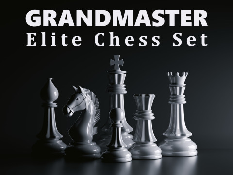 Grandmaster Elite Chess Pieces Set 3D Print Model