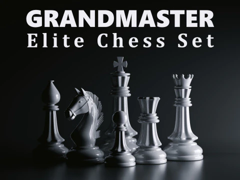 Conjunto de pe&ccedil;as de xadrez Grandmaster Elite Modelo de Impressão 3D