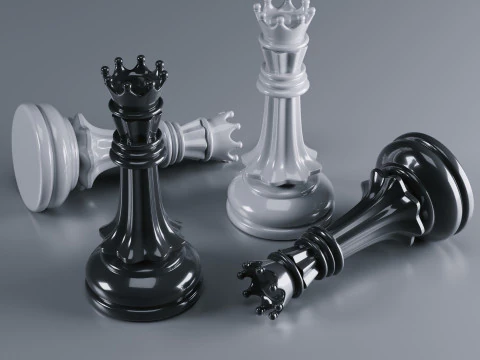 Grandmaster Elite Chess Pieces Set 3D Print Model