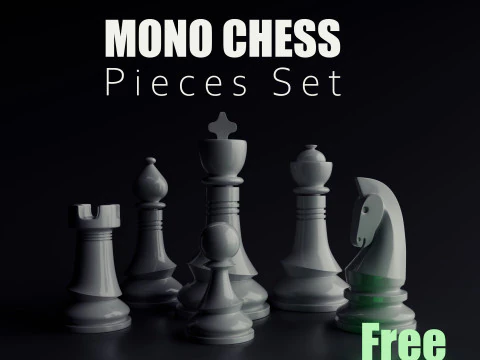 Conjunto de pe&ccedil;as de xadrez mono Modelo de Impressão 3D