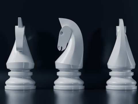 Mono Chess Pieces Set 3D Print Model