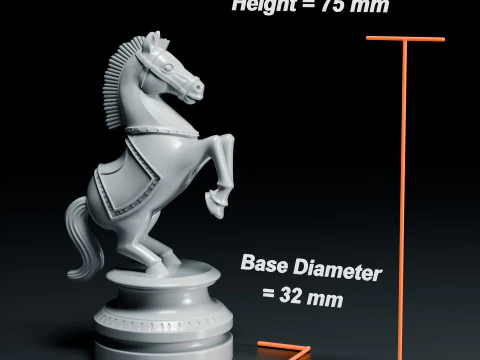 Imperial Warhorse Chess Knight Piece 3D Print Model