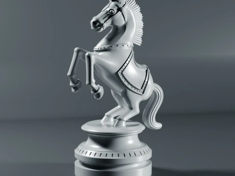 Imperial Warhorse Chess Knight Piece 3D Print Model