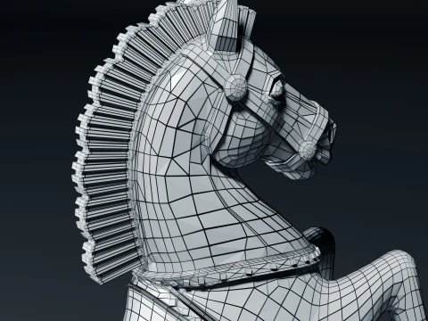 Imperial Warhorse Chess Knight Piece 3D Print Model