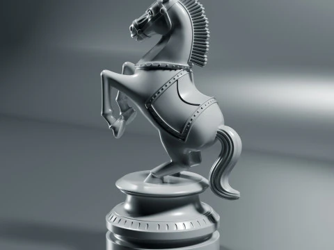 Imperial Warhorse Chess Knight Piece 3D Print Model