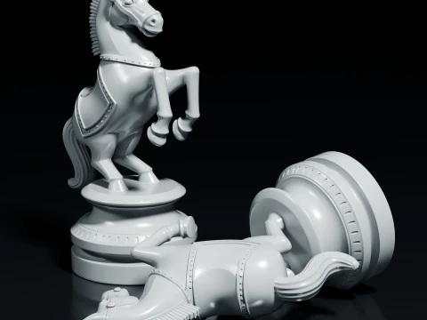 Imperial Warhorse Chess Knight Piece 3D Print Model