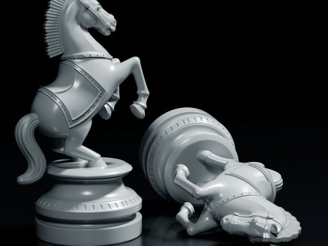 Imperial Warhorse Chess Knight Piece 3D Print Model