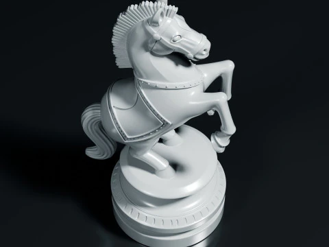Imperial Warhorse Chess Knight Piece 3D Print Model