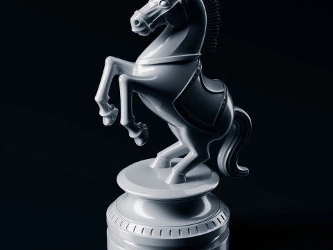 Imperial Warhorse Chess Knight Piece 3D Print Model