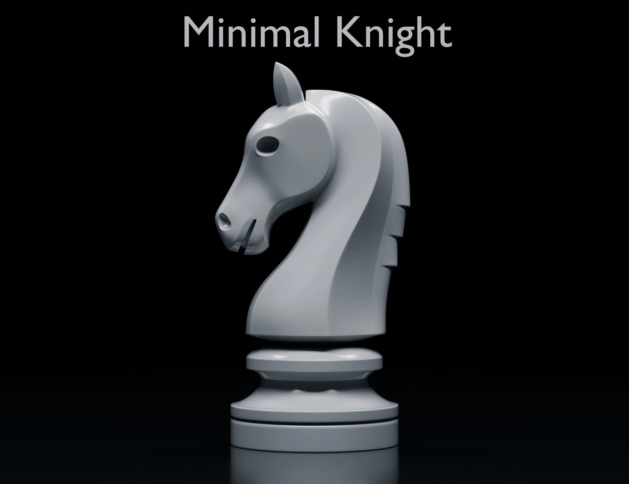 Minimal Knight Chess Piece 3D Print Model .c4d .max .obj .3ds .fbx .stl .blend 